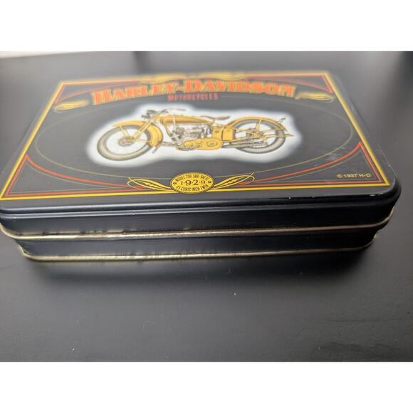 Vtg 1997 Harley Davidson 2 Decks Cards Numbered Limited Edition Collector Tin - Picture 2 of 8